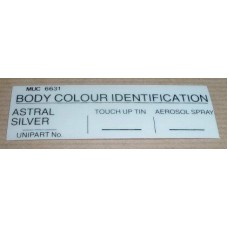 Paint colour code decal MUC6631