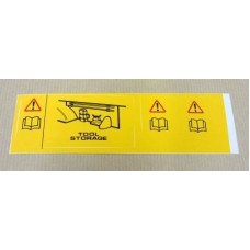 Range Rover Classic tool stowage warning decal